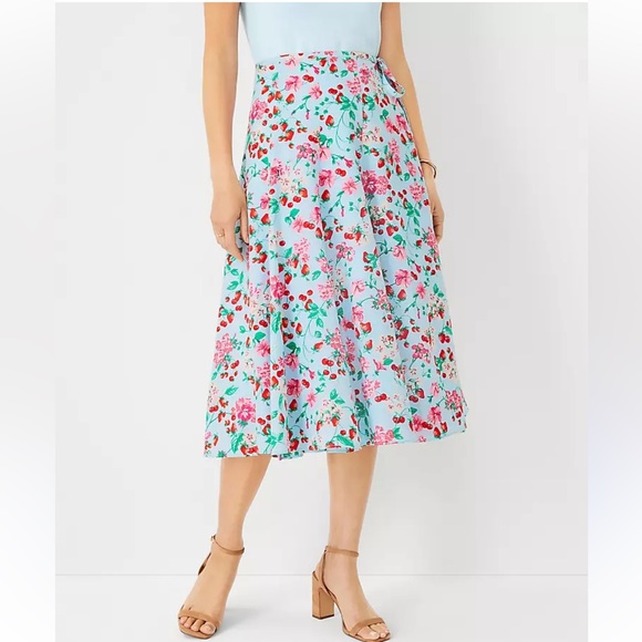 Jupe Longue Fleurie Ann Taylor Taille 00 - Nouvelle Avec étiquettes - Haute Couture